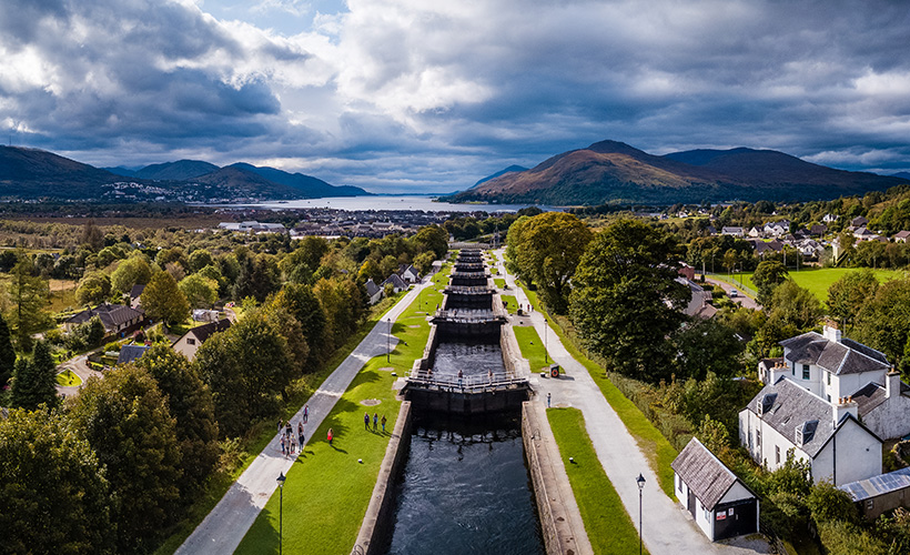 Neptune's Staircase at Banavie near Fort William on the Caledonian Canal