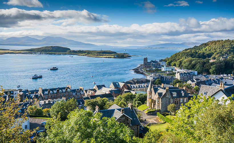 A view of Oban and the sea beyond